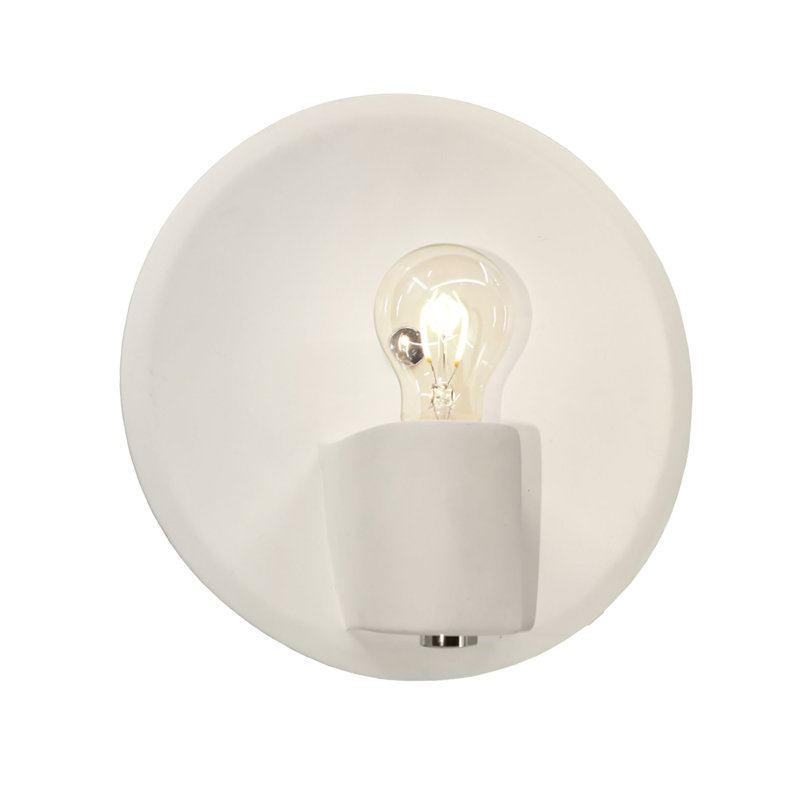 Applique murale en céramique Baleskie, Nickel brossé, Matte White