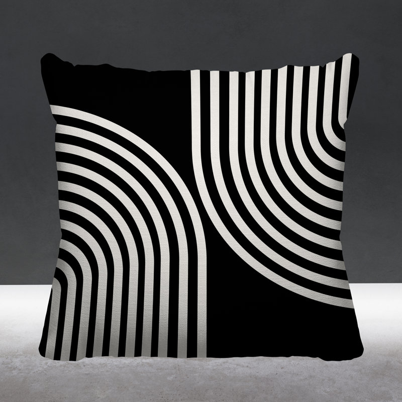 Coussin décoratif intérieur / extérieur Kumba, L 17 po x H 17 po, Noir