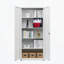 Armoire de rangement haute avec 2 portes et 4 cloisons pour séparer 5 espaces de rangement-1022688653