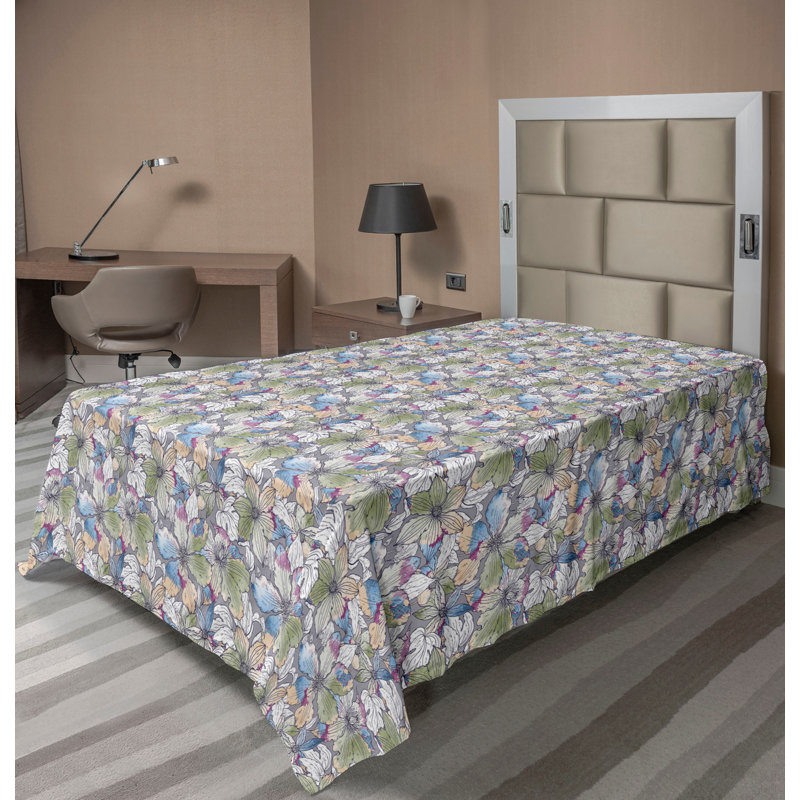 Multicolore Ambesonne, Drap plat pour lit simple