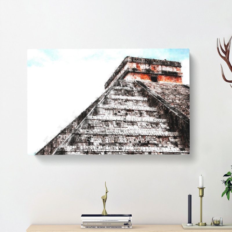 Mayan Pyramids Of Chichen Itza - Wrapped Canvas, 35cm H x 50cm W x 3cm D