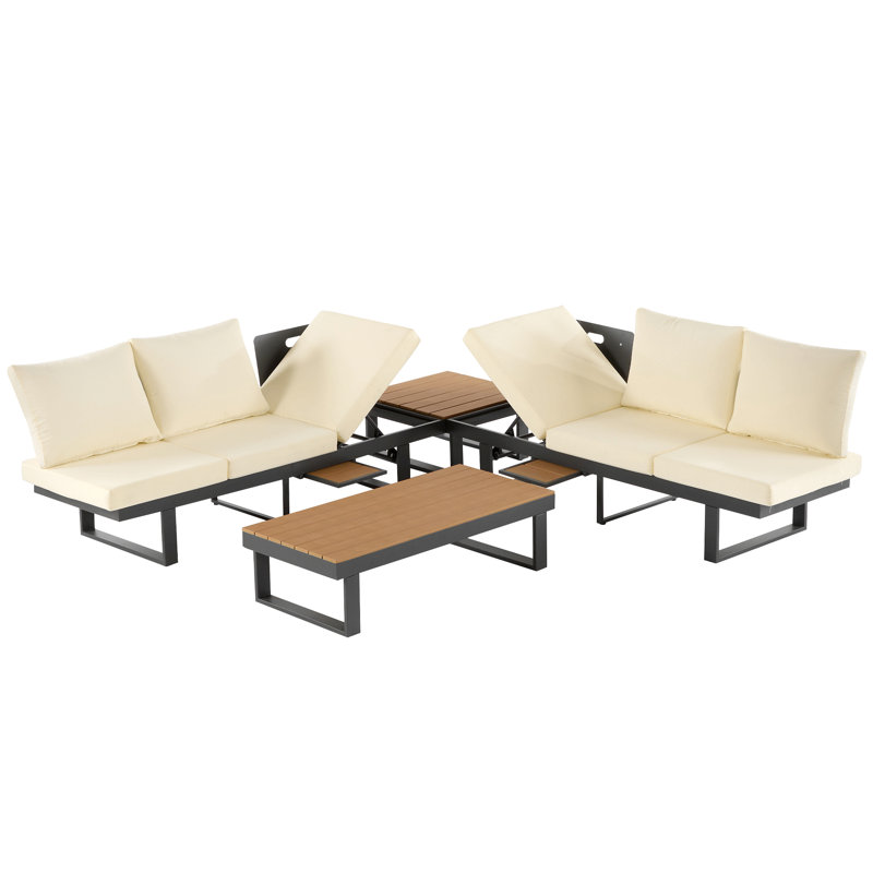Ensemble de conversation pour canapé modulaire d'extérieur, Beige