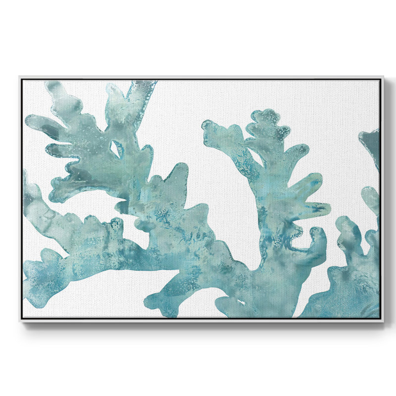 Toile tendue avec châssis Blue Macro Coral II, Blanc, H 17 po x l 25 po x P 2 po