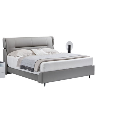 Leather Wingback Bed