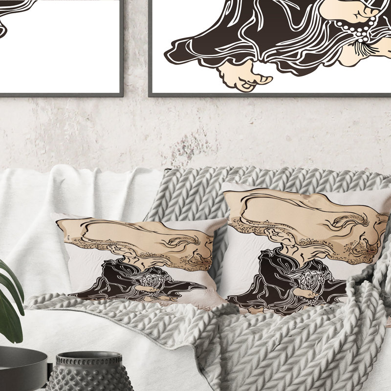 Coussin Ukiyoe, 16 po x 16 po