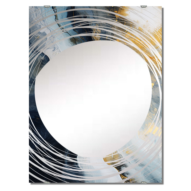 Hamiel - Miroir mural décoratif en marbre abstrait MIR137682, 40 po x 30 po