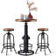 3-Piece Bar Height Table & Stools Sets For Cocktail Bistro Home Pub Party, (1×38.6"-48.4" Table, 2×26"-32" Stool) AE3EABC0793442E7BE44282D853EF789