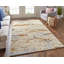 Tapis décontracté abstrait ivoire / bleu / brun-231570671