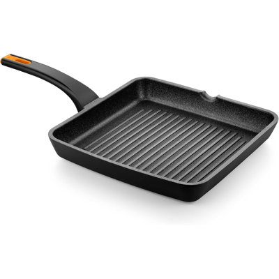 Bra Cookware Efficient Pro Nonstick Grill Pan | 11x11 Inch Aluminum Ribbed Skillet | 3-layer Scratch Resistant Co In Black