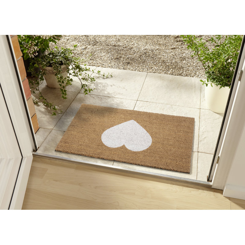 Doormat Heart, White