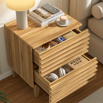 Wooden Wtrips 19.7"W Nightstand