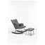 Chaise berçante en cuir de polyuréthane avec coussin lombaire et repose-pieds Bonrcea l 26,38 po x P 31,89 po x H 33,07 po