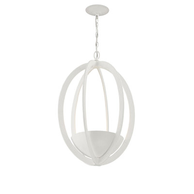 Lustre ovale blanc contemporain 2 lumières Eclipse