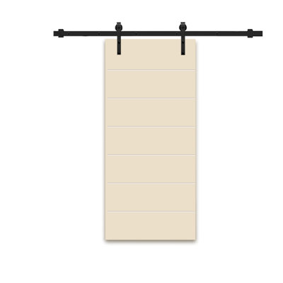 Hollow Paneled Painted without Installation Hardware Kit Barn Door
