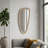 Boho Wood Framed Wall Mirror with Asymmetrical Design - 36" Brown Decorative Mirror for Home, Office, Bedroom, Living Room