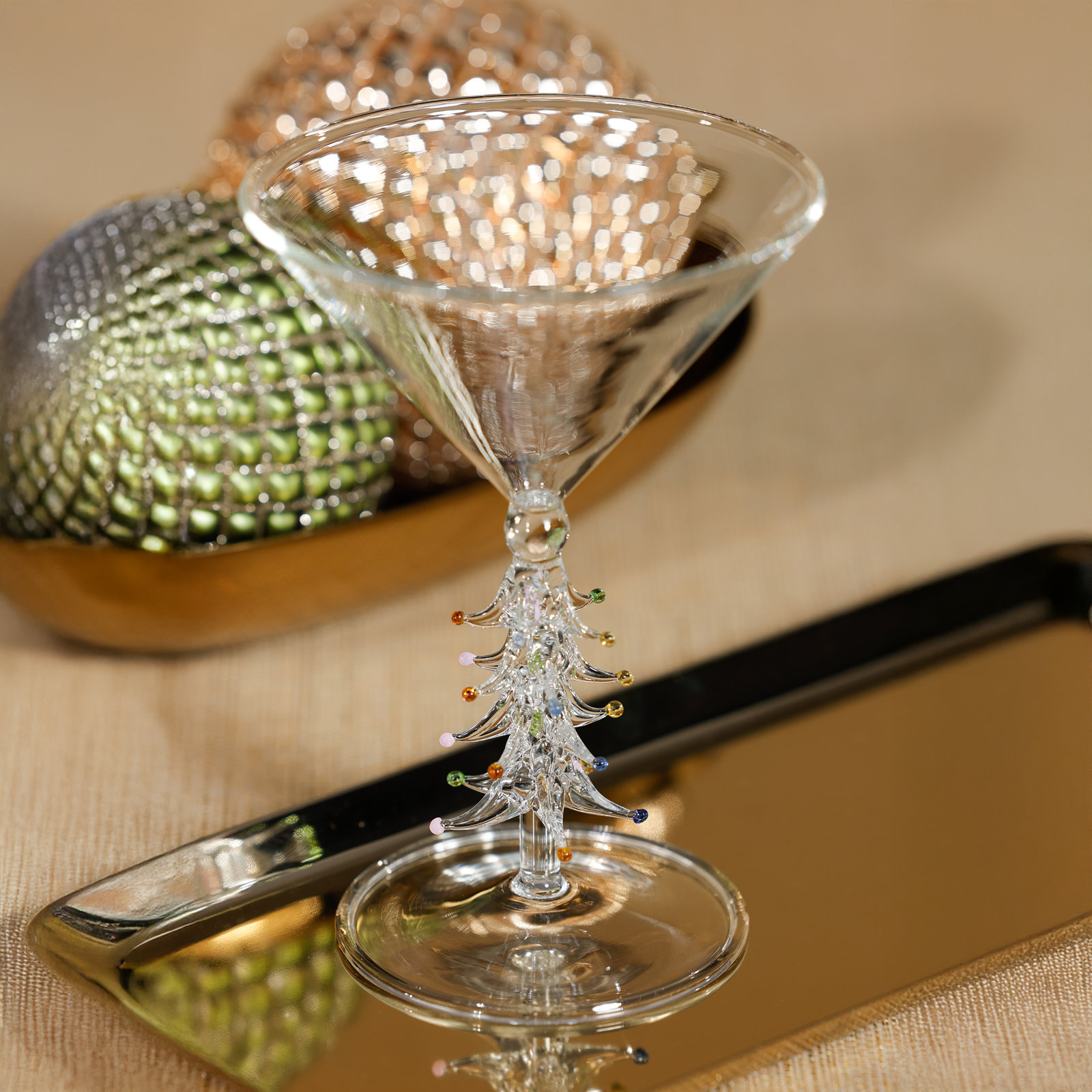Leihlani Martini Glasses - Holiday Stemware, Set of 4, Clear