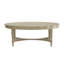 Table basse de salon, plateau ovale blanc propre avec tablette inférieure, pieds tournés, 50 po x 28 po