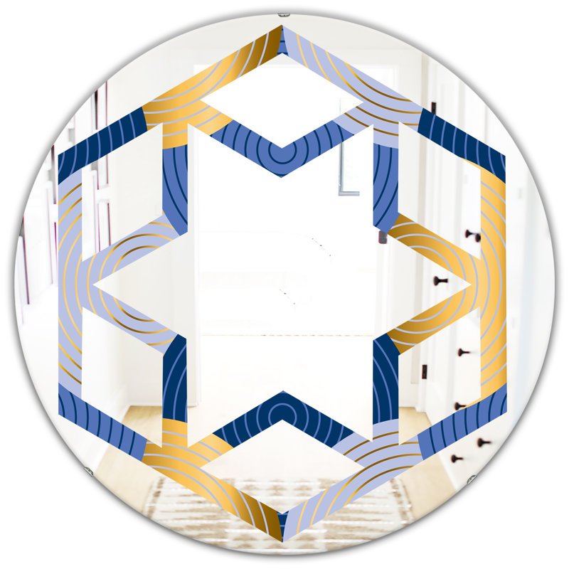 Miroir mural hexagonal étoile de luxe x éclectique, H 23,6 po x l 23,6 po