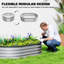 Lit de jardin surélevé galvanisé 4 x 3 x 1 pi, argent-183917261