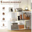 L-Shaped Corner Desk, Computer Desk with Keyboard Tray and Open Shelves, White Wood Effect