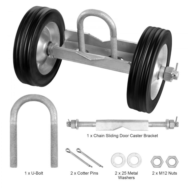 Quincaillerie de roulement robuste pour porte coulissante 6 po pour charge de 600 lb