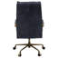 Chaise de bureau en cuir gris - pivotant à 360 degrés, hauteur de siège réglable, roulettes, base à 5 avec coussin, dossier charmant et dossier moderne