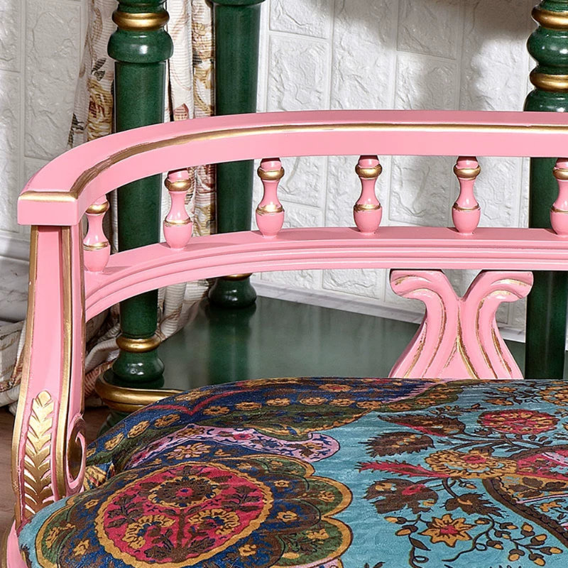 Banc américain en bois massif rose