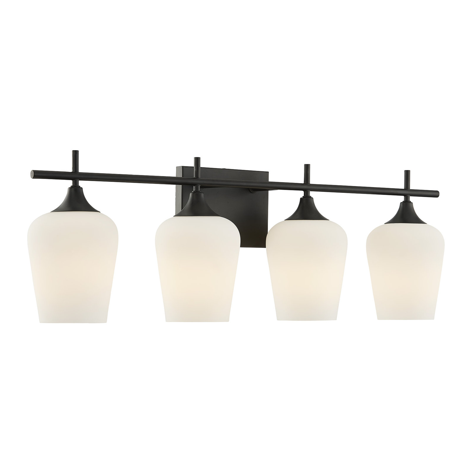 Breena 2 Light Dimmable Vanity Light, Matte Black, White
