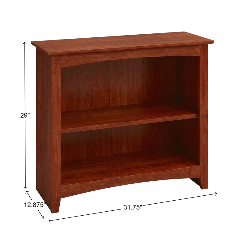 Malani 36" H Solid Wood Classic Bookcase, Washington Cherry, (2 Shelves) 29"H x 31.75"W x 12.875"D