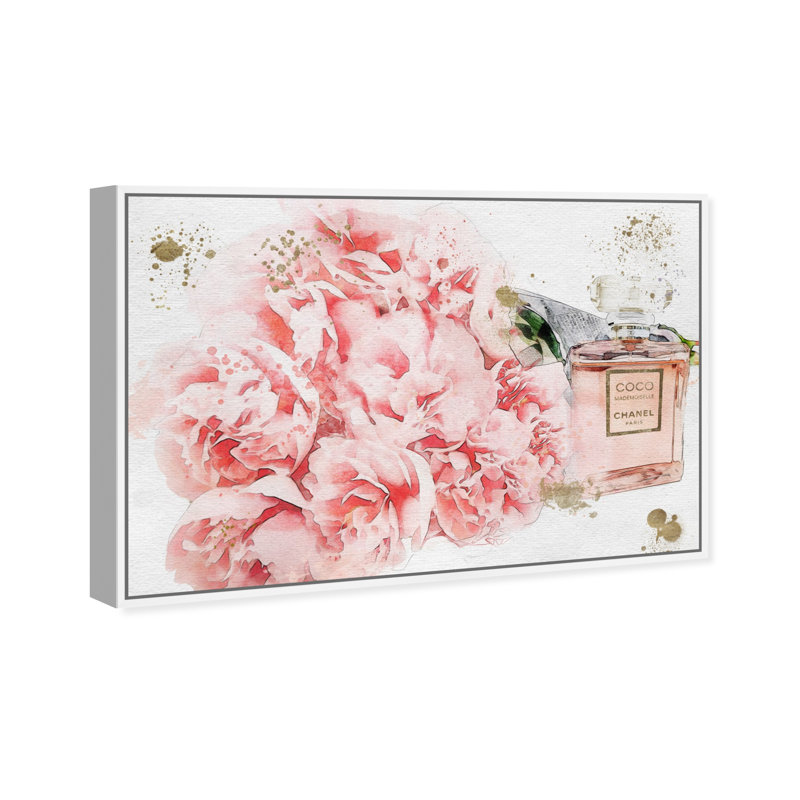 Fleurs et fleurs de parfum - impression, H 24 po x l 36 po, Toile avec cadre blanc