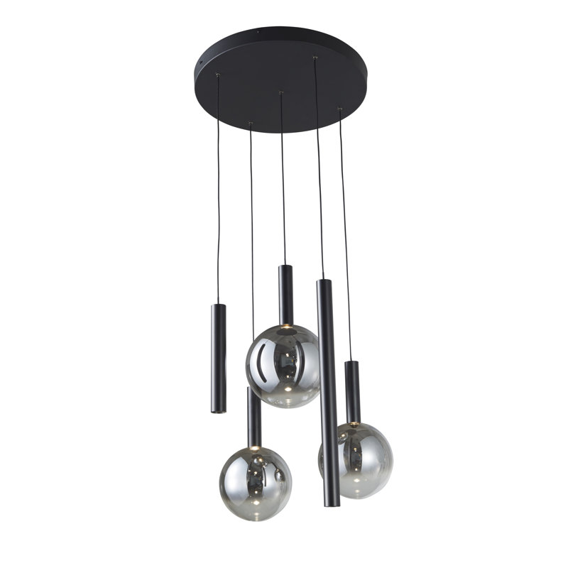 Luminaire suspendu 5 lumières Modella - Noir, 5
