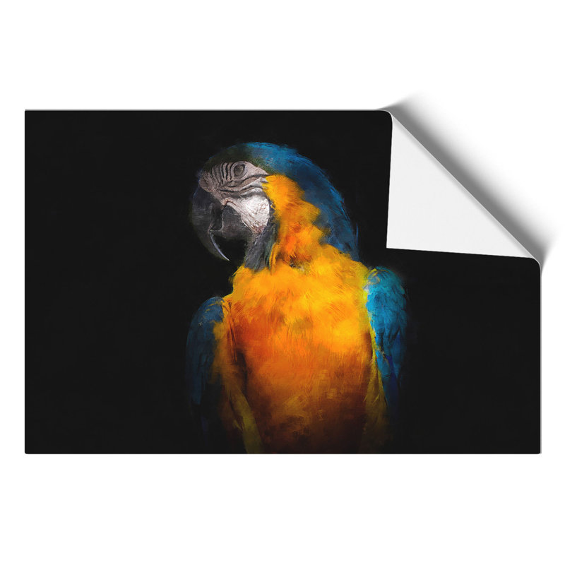 A Blue and Yellow Macaw Parrot Painting - Frameless Print, 42cm H x 59cm W x 0.1cm D
