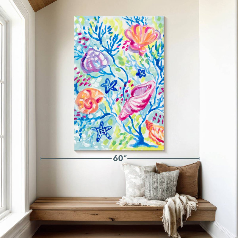 Brampt Seashells In The Coral, 51" H x 34" W