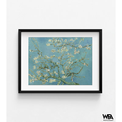Fleur d'amandier par Vincent Van Gogh, impression d'amandier, impression de peinture à l'huile sur branche, impression de fleur blanche, arbre Van Gogh, décoration murale bleu clair