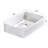 White Rectangular Ceramic Bathroom Vessel Sink with Drain Assembly