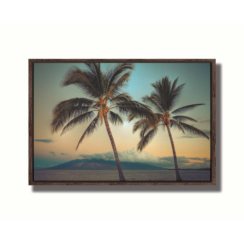 «Maui Palms At Sunset» par Kelly Wade sur, Papier brun avec cadre simple, H 26 po x l 34 po