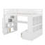 Lit mezzanine double avec bureau, tablettes et tiroirs-516311883