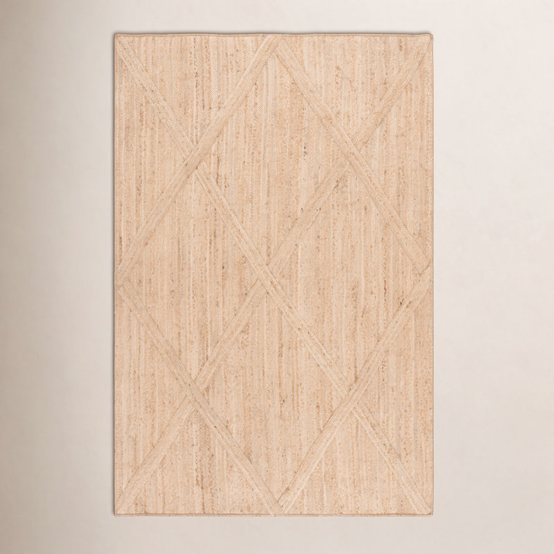Aeliana Natural Fiber 976 Flatweave Jute Pile Geometric Rug, 8'-0" X 10'-0" Rectangle