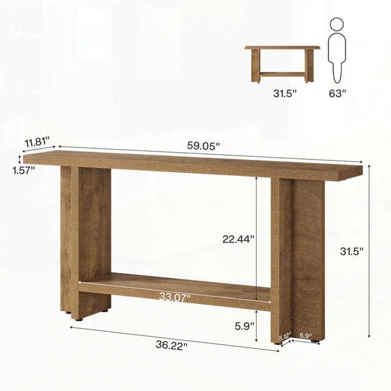 Canapé à double couche avec rangement, table de couloir, console moderne pour le salon