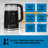 1.7L Glass Electric Kettle, Digital Temperature Control With 4 Pre-Sets, Black