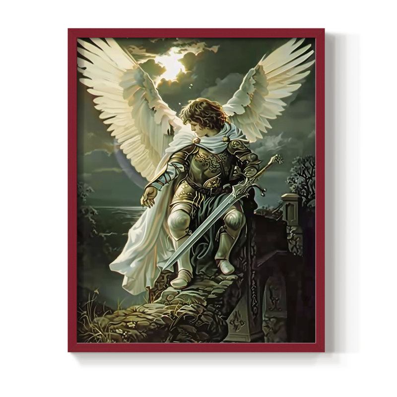 «Religious Series CDxxxvi», reproduction encadrée - bois massif, H 11 po x l 9 po, Rouge