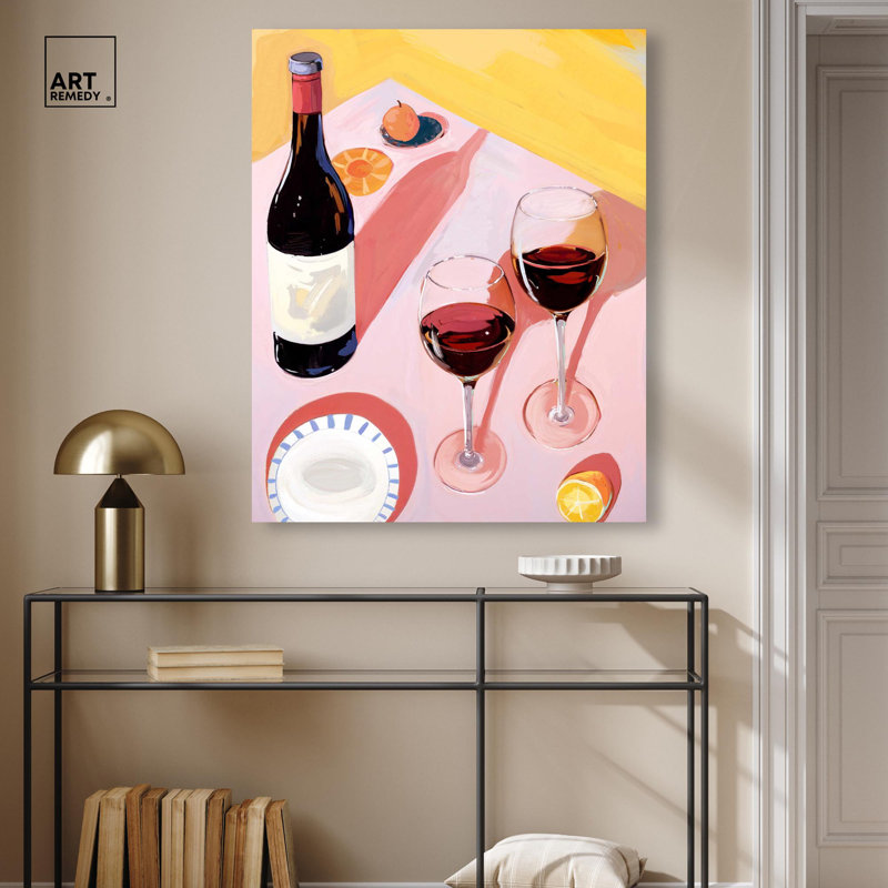 Table Summer Wine par Art Remedy, H 45 po x l 36 po, Toile tendue, Toile tendue
