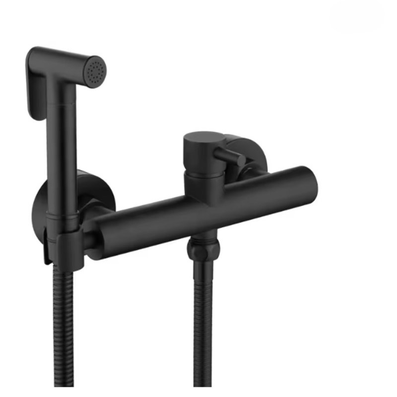 Luxor-black Wall Mounted Hot & Cold Pressure Balance Hand Spray Shataf  Bidet