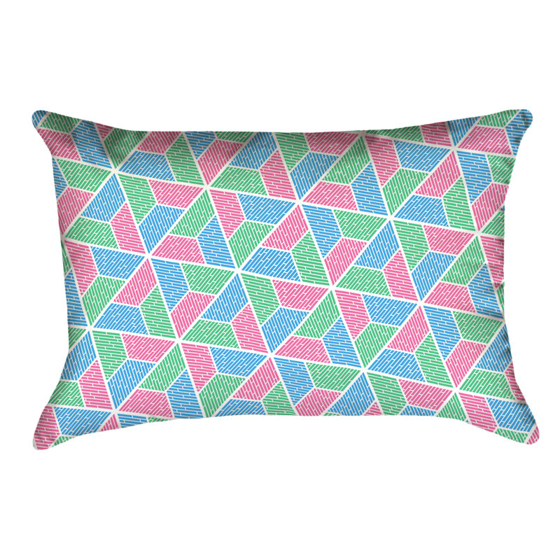 Coussin lombaire intérieur / extérieur Katelyn Elizabeth, Vert / Rose / Bleu