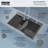 Karran Matrix 33" Top Mount Workstation 16 Gauge Double Bowl Stainless Steel Kitchen Sink with Accessories