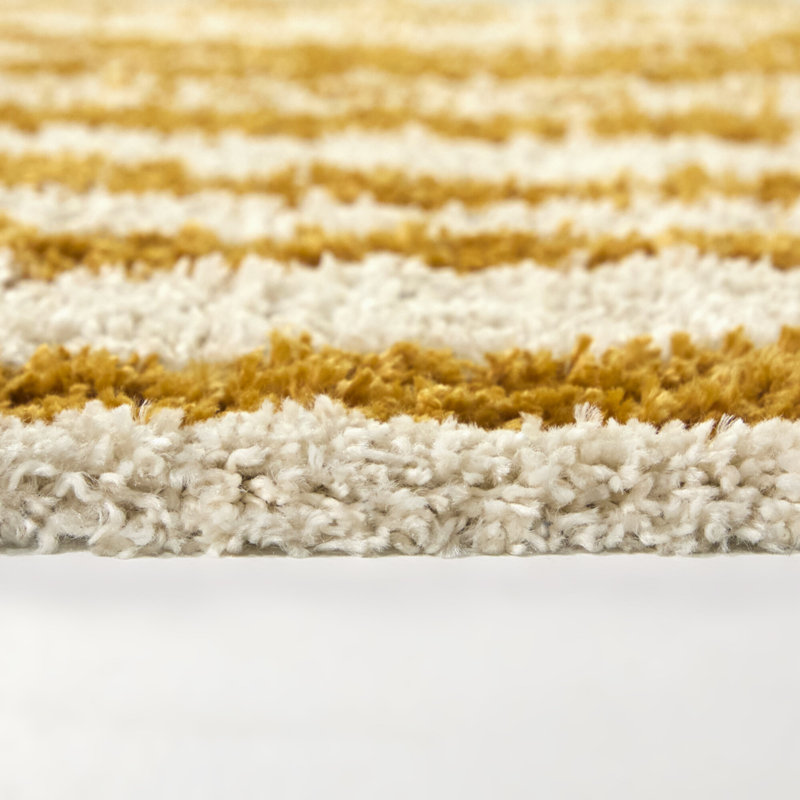 Demeter Gold Modern Shag Area Rug, Rectangle 5'3" x 7'