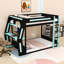 Lit superposé double / double avec bureau et tablettes intégrés-1297093479