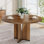Table de salle à manger 39,4 po pour 4 personnes, plateau et pieds en bois brun rustique, parfaite pour les petits espaces et les rassemblements confortables