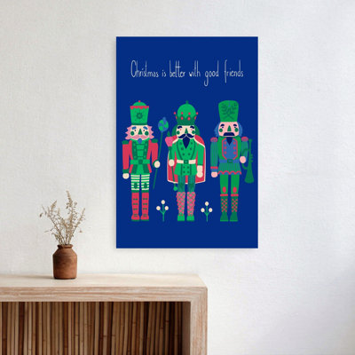 Christmas Nutcracker Friends Classic Colorful Traditional Winter Wall Art Print by Annick - Wrapped Canvas Print