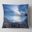 Coussin Blue Sea Sunset on Sandy Coastline - Sea & Shore-29344314-89825762